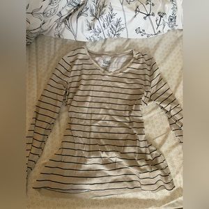 Cream striped long sleeve